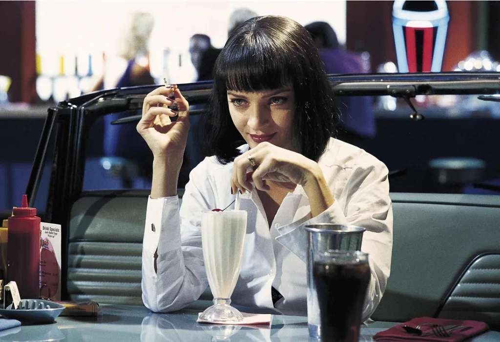Uma Thurman en una escena de la película Pulp Fiction